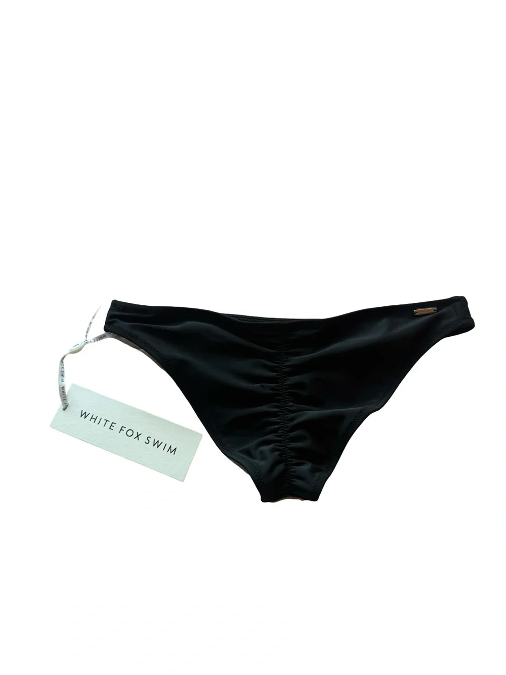 White Fox Swim San Luca Black Ruched Bikini Bottoms NWT Size Small